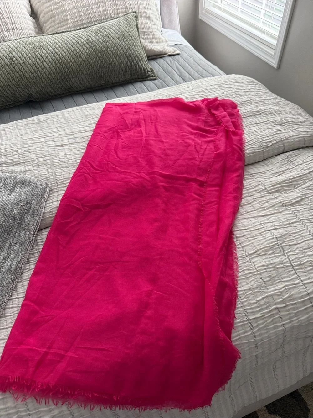 White House Black Market Hot Pink Lightweight Scarf Wrap